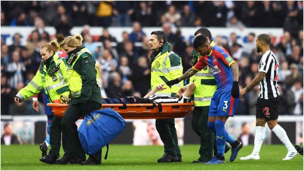 Lejeune had to be stretchered off with a knee injury. GOAL