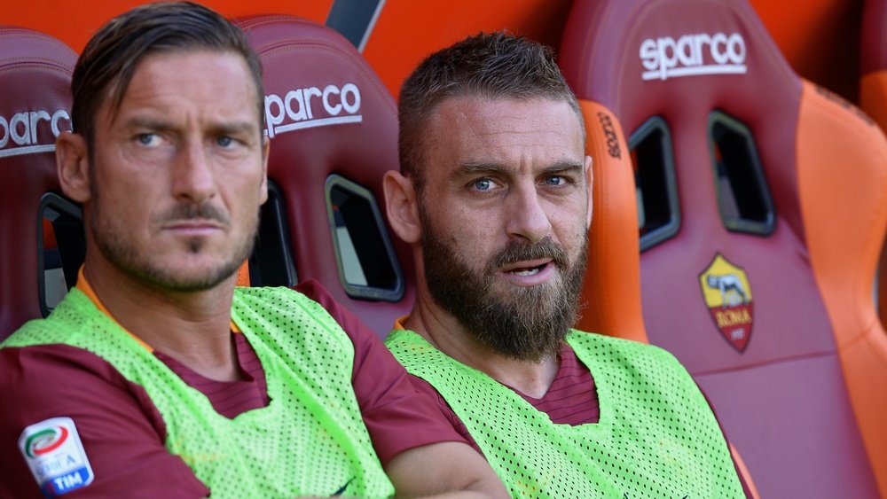Francesco Totti et Daniele De Rossi, lors d'un match de Serie A avec l'AS Rome. AFP