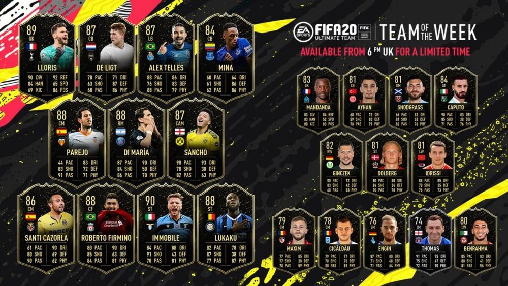 Lukaku, Immobile lead from the front in latest FUT Team of the Week. GOAL