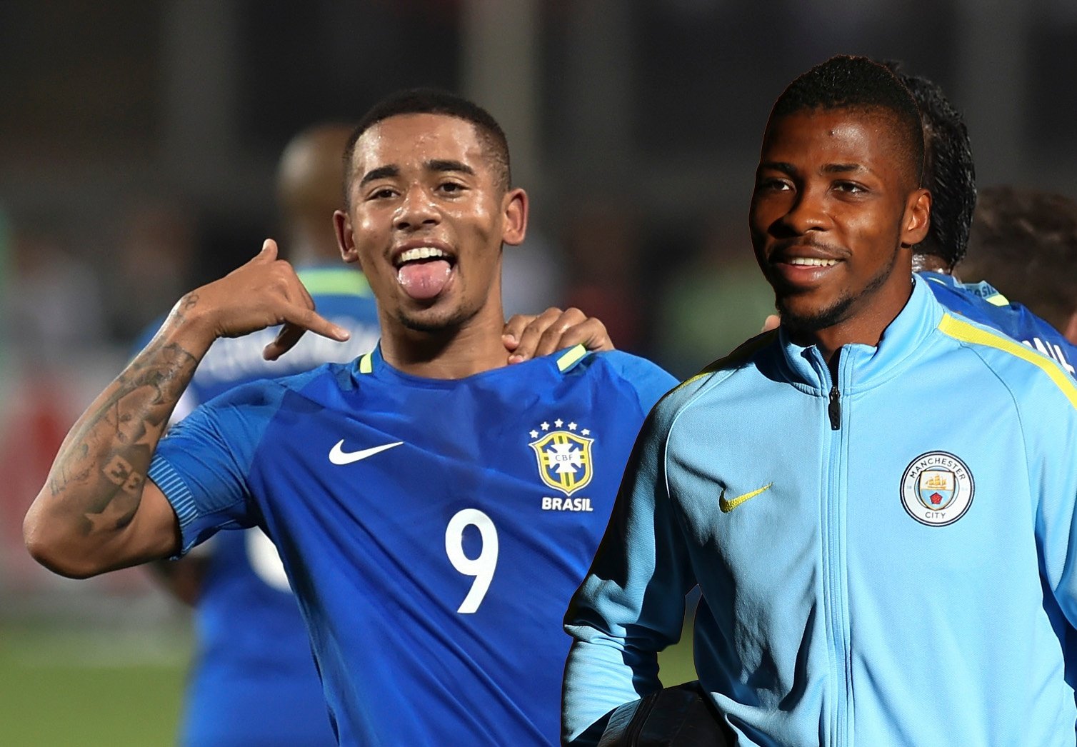 Gabriel Jesus and Kelechi Iheanacho. Goal