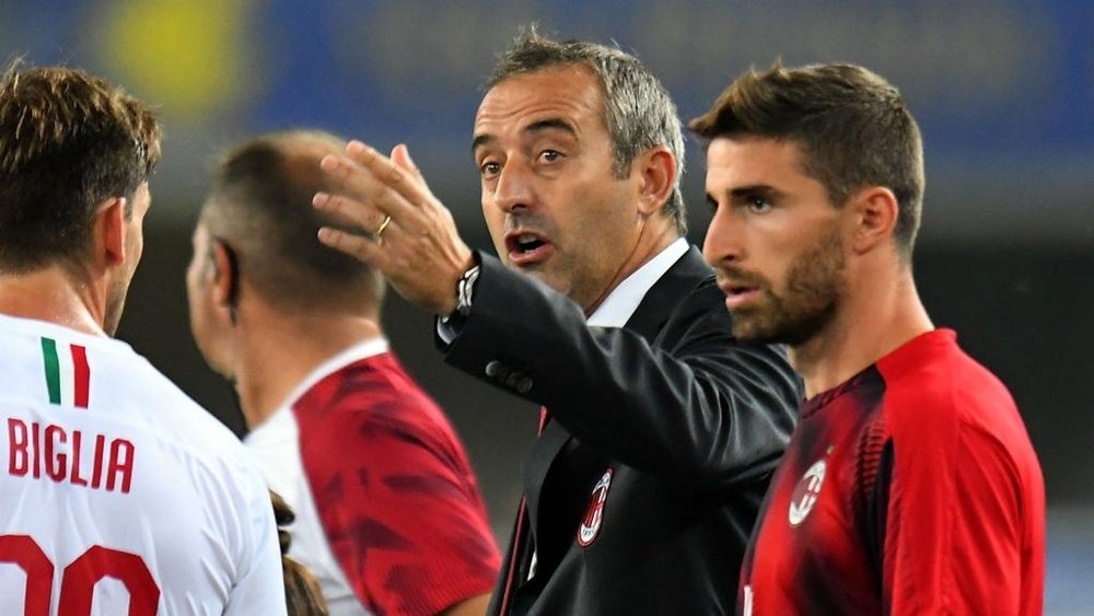 AC Milan players behind Giampaolo