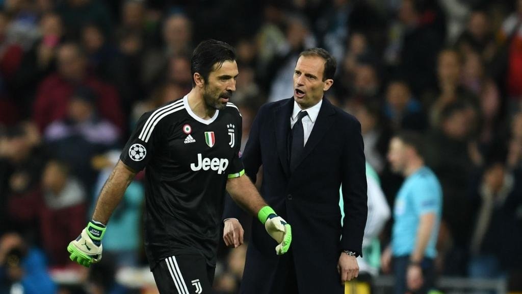 Buffon was sent off in stoppage-time. GOAL
