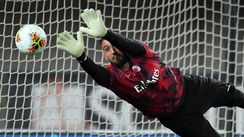 Donnarumma a picture of mature calm amid derby noise. GOAL
