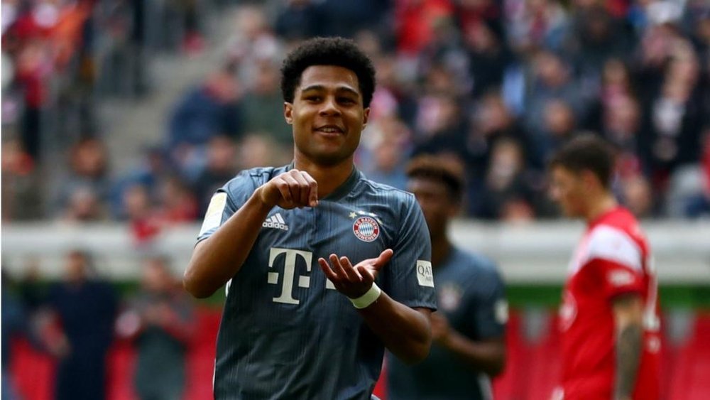 Serge Gnabry with his trademark celebration. GOAL