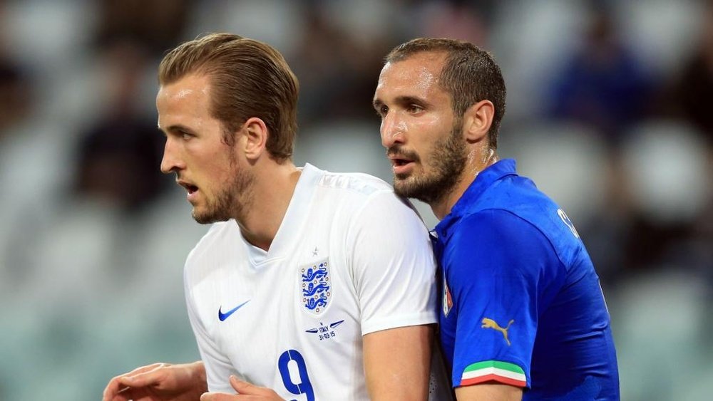 Kane and Chiellini played each other back in 2015. GOAL
