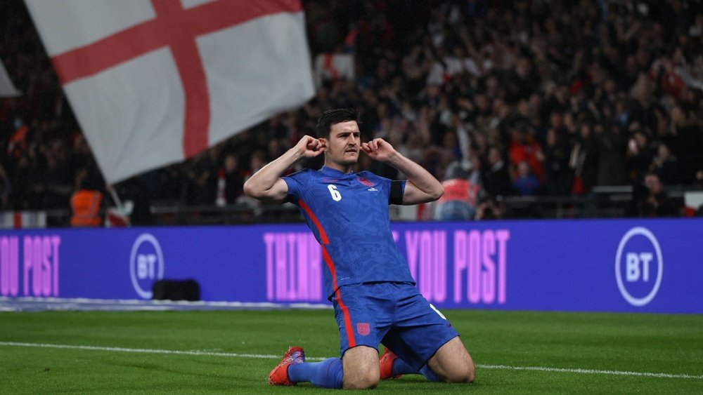 Maguire on his celebration. GOAL