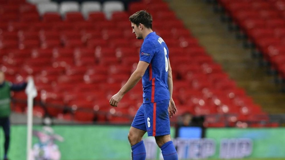 Harry Maguire's miserable run continues after seeing red for England. GOAL