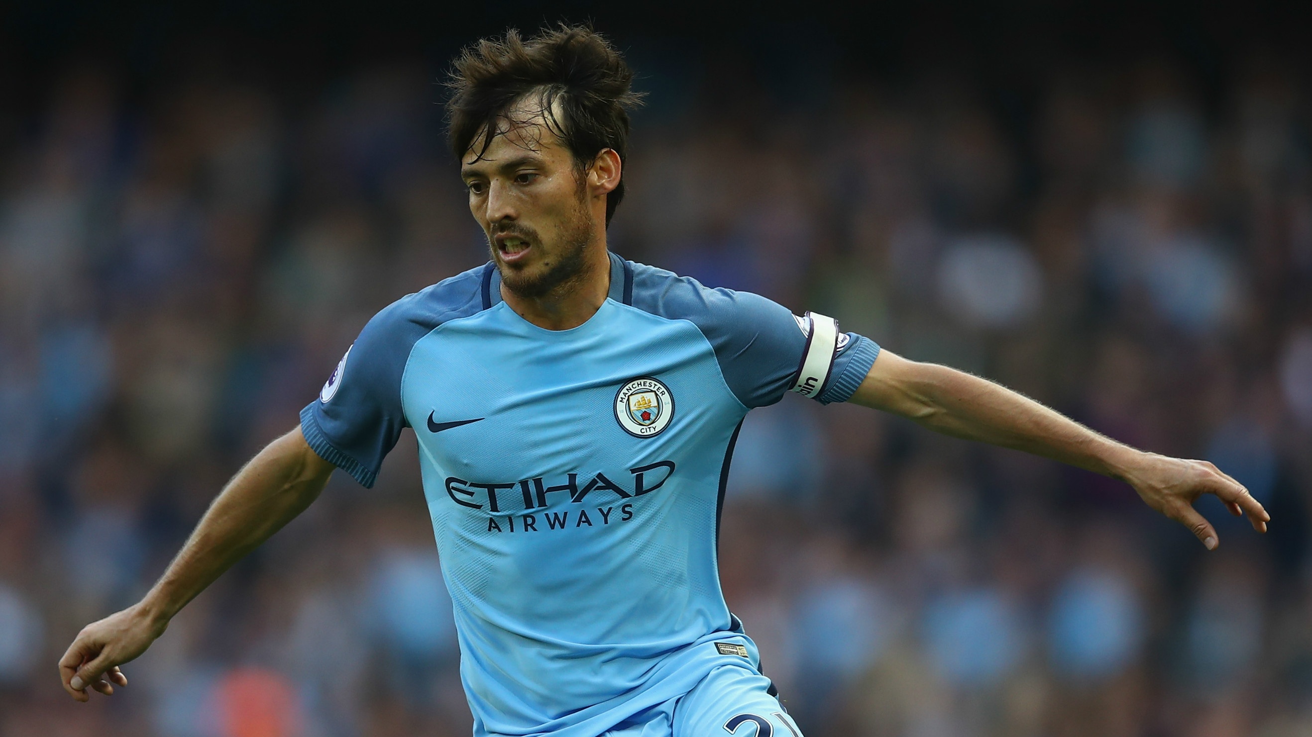David Silva in action for Manchester City. Goal