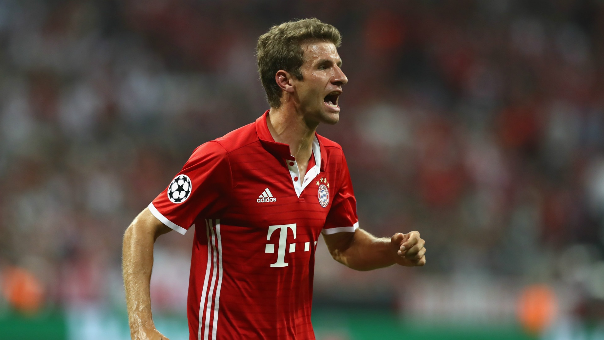 Muller in action for Bayern. Goal