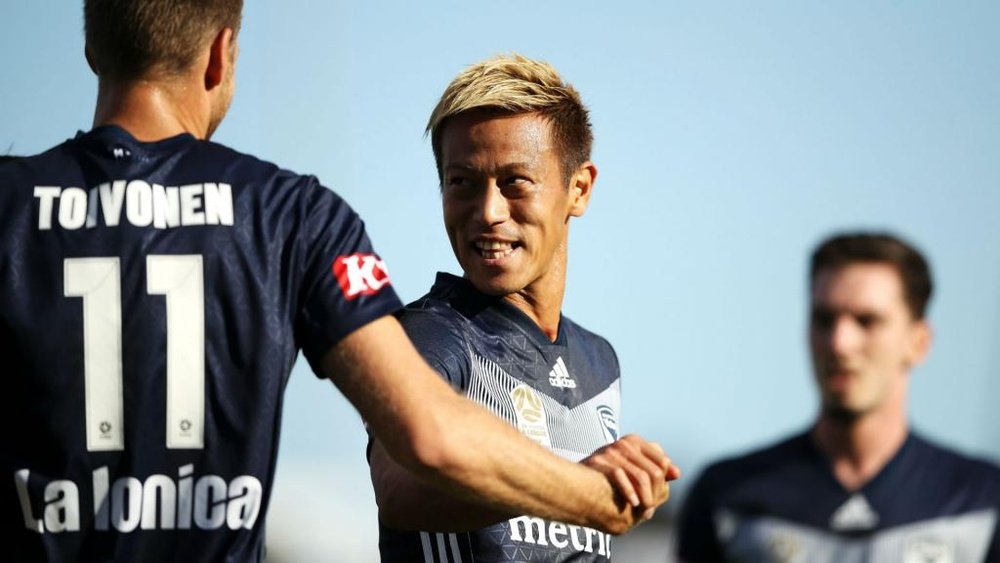 Keisuke Honda converted a penalty in the victory. GOAL