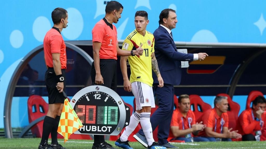 James was only fit enough for the bench against Japan. GOAL
