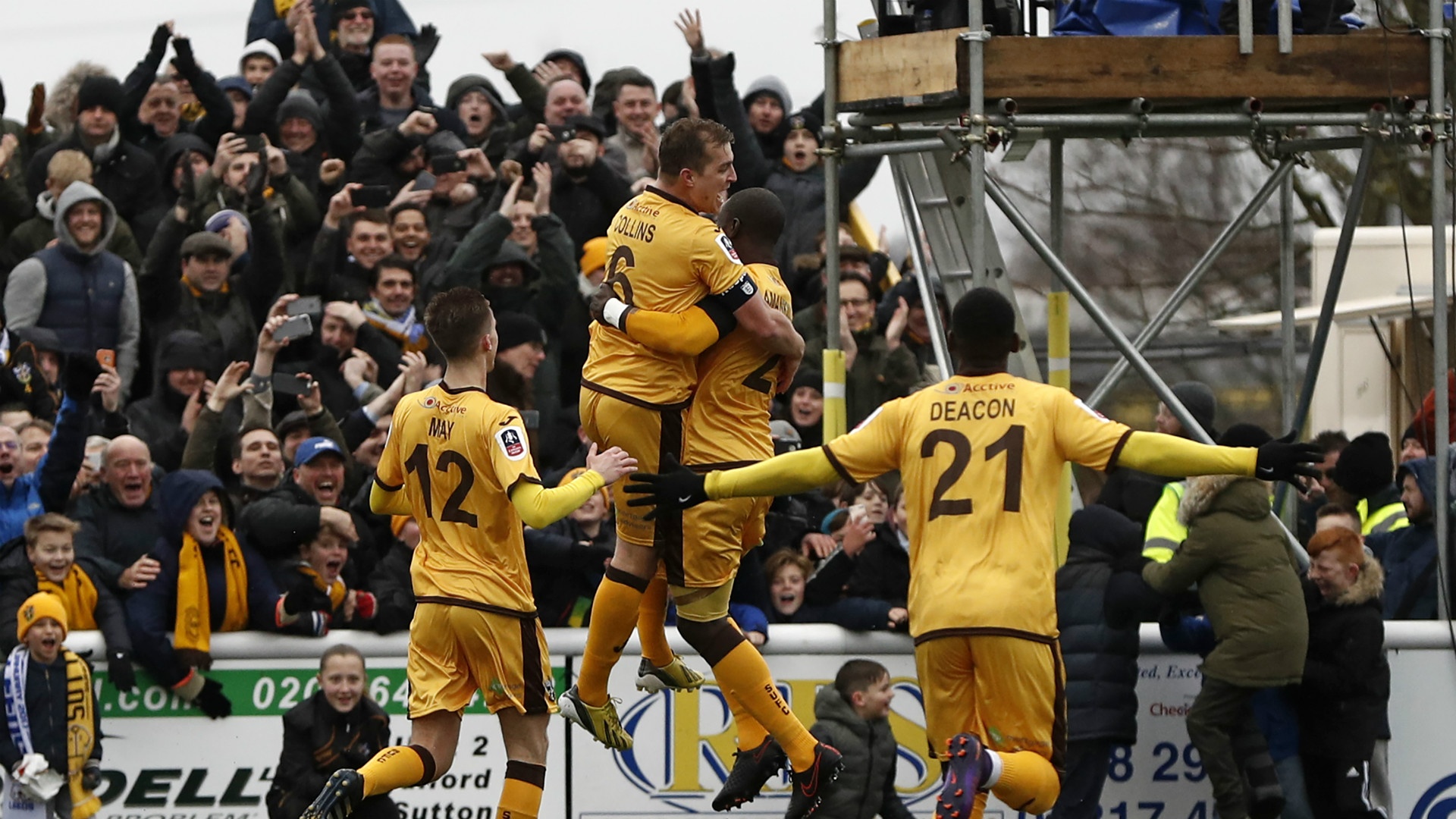 Jamie Collins of Sutton celebrating. Goal