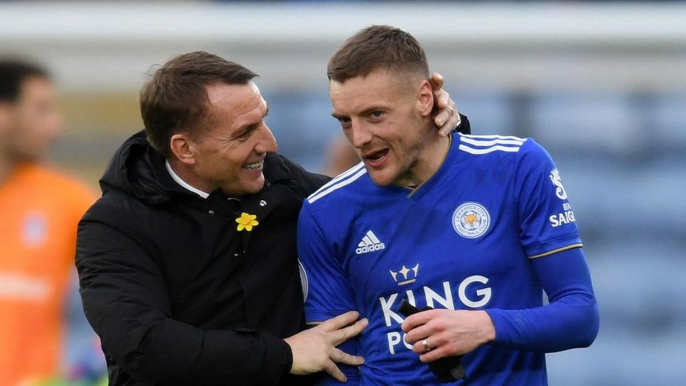 Rodgers was full of praise for Jamie Vardy. GOAL