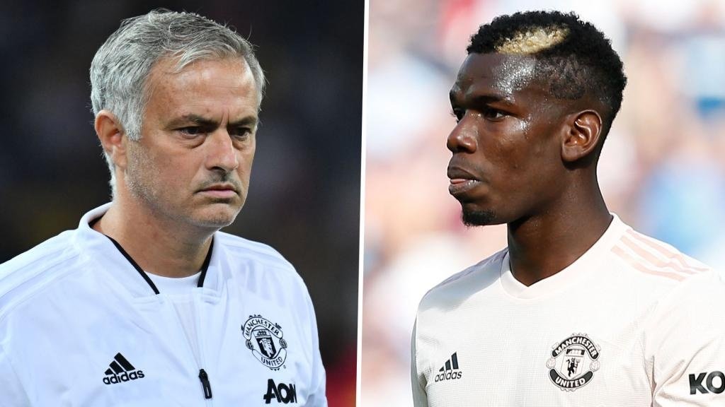 Jose Mourinho Paul Pogba Man Utd 2018-19. Goal