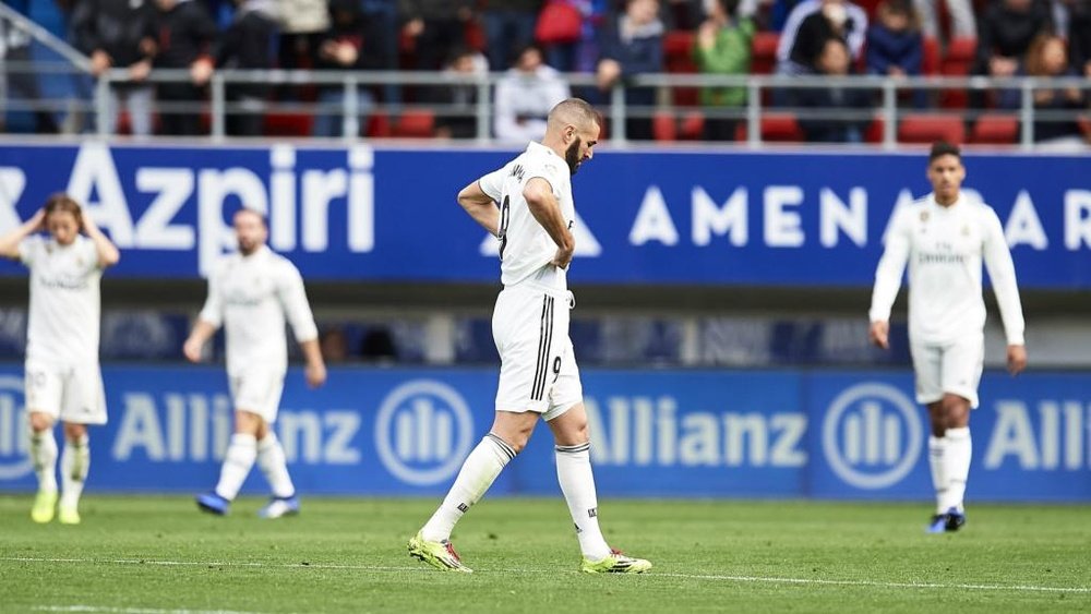 Karim Benzema pictured during Saturday's humbling. GOAL