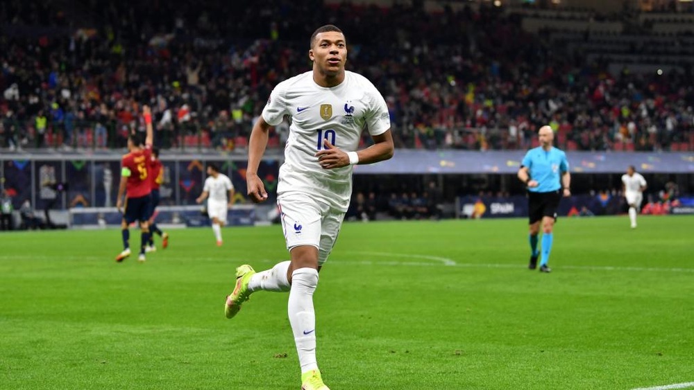 Kylian Mbappe got the winning goal as France beat Spain. GOAL
