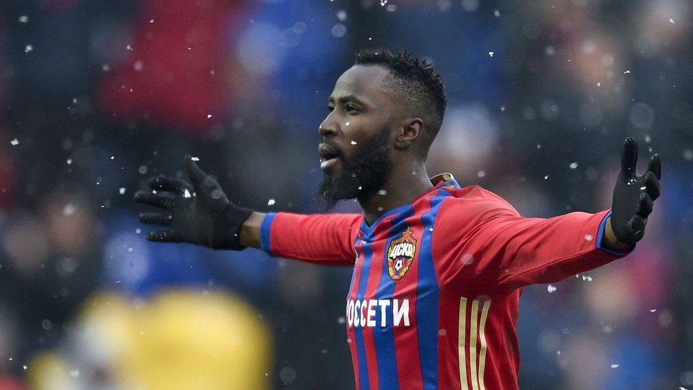 Lacina Traoré dans un match avec le CSKA de Moscou. AFP