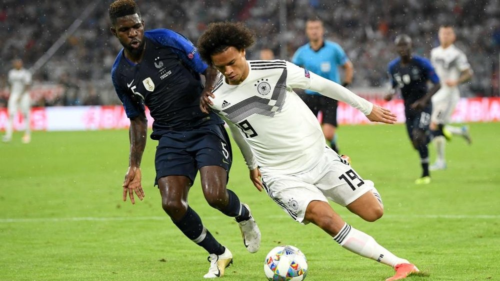 Sane in action in Germany's 0-0 draw against France in Munich. GOAL