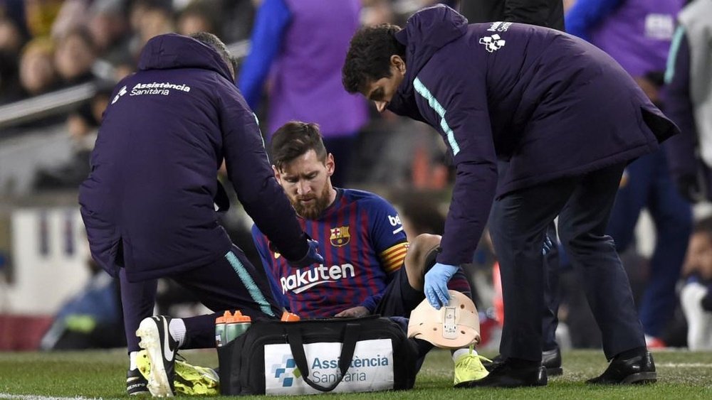 The Barcelona captain needed sideline treatment for a knock sustained during the second half. GOAL