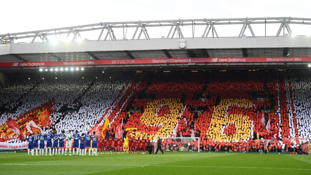 Anfield observed a minute's silence before Liverpool's Premier League clash with Chelsea. GOAL.