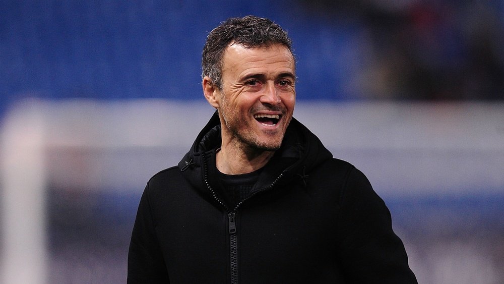 Luis Enrique smiling. Goal