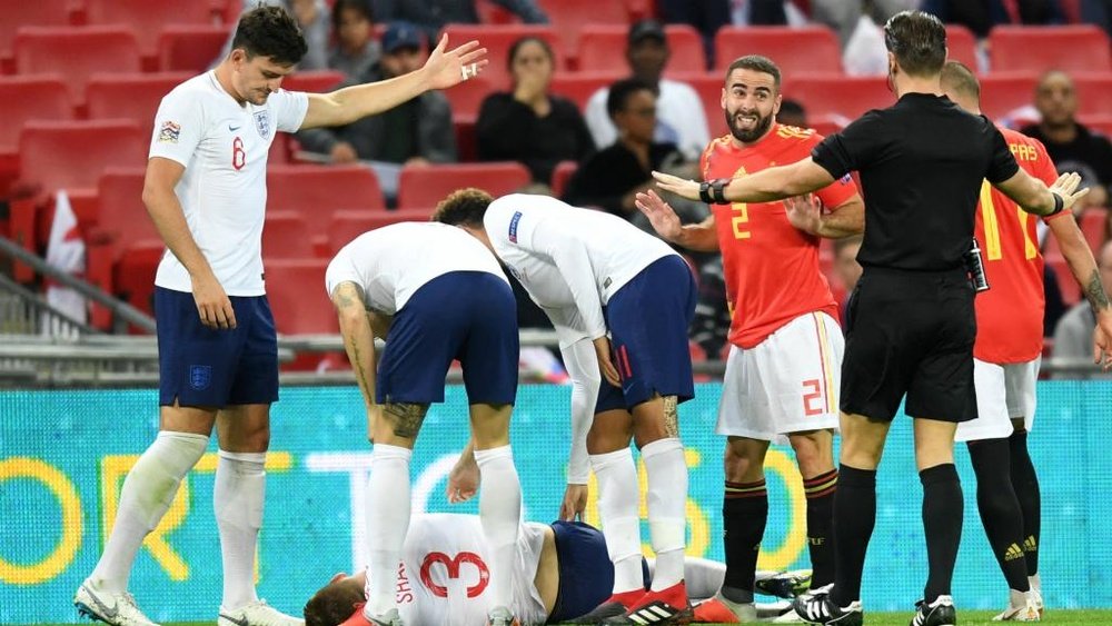 Shaw 'doing fine' after Carvajal collision. Goal