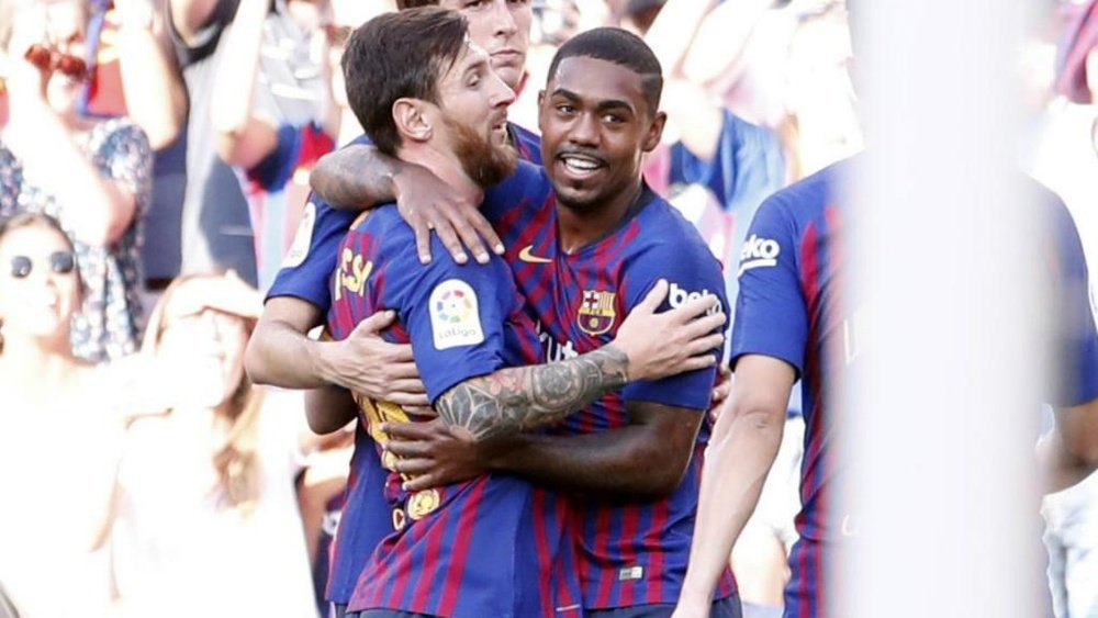 Malcom opened his goalscoring tally at Camp Nou on Wednesday. Goal