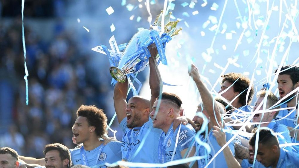 Manchester City lift yet another Premier League title. GOAL