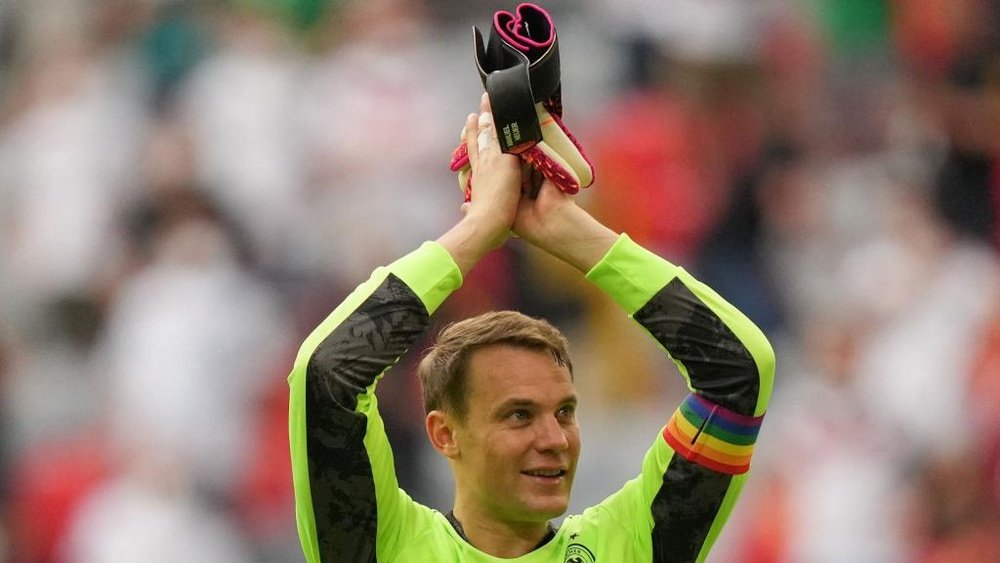 Neuer has donned a rainbow armband so far at Euro 2020 in support of the LGBTQ movement. GOAL