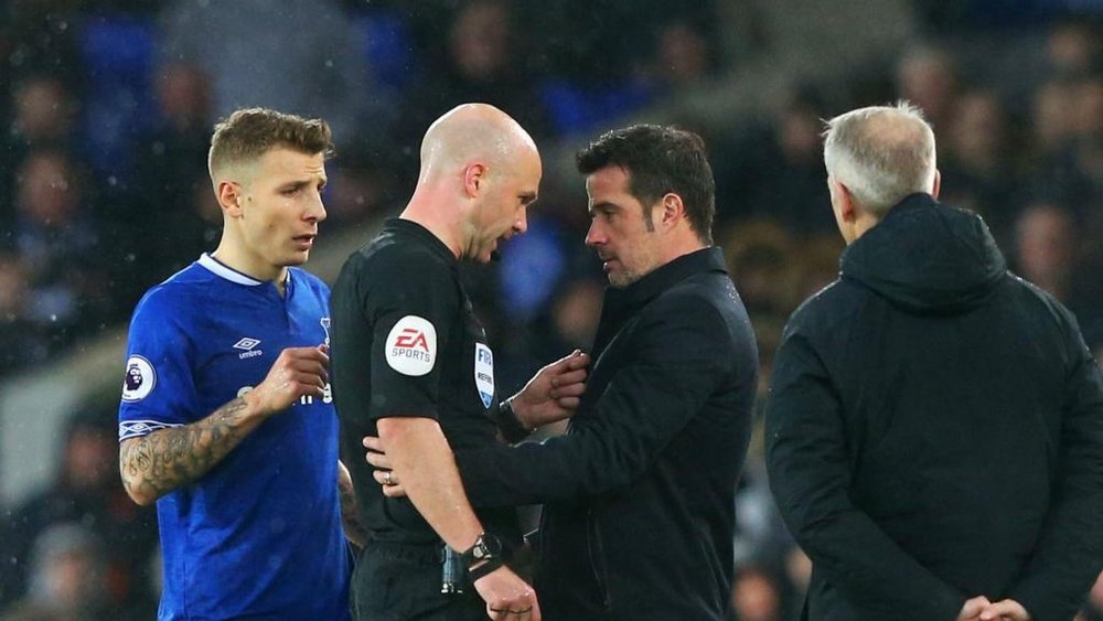 The Everton boss was angry at a variety of decisions made during the match. GOAL