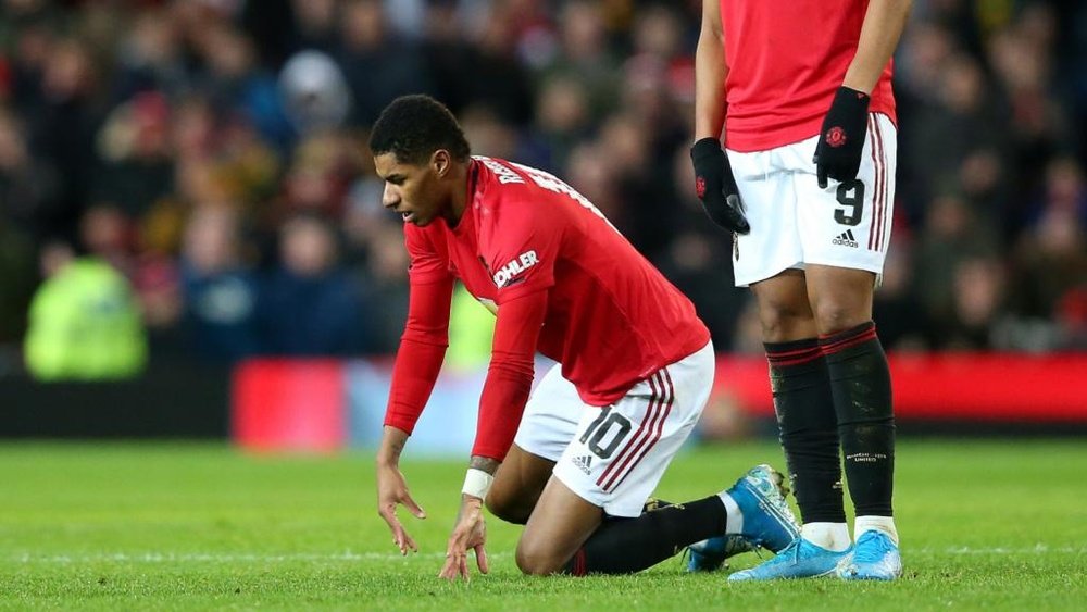 Marcus Rashford was brought on by Solskjaer, but had to go off injured shortly afterwards. GOAL