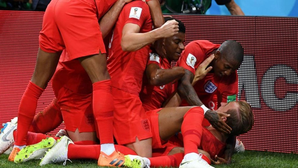 Kane scored twice against Tunisia. GOAL