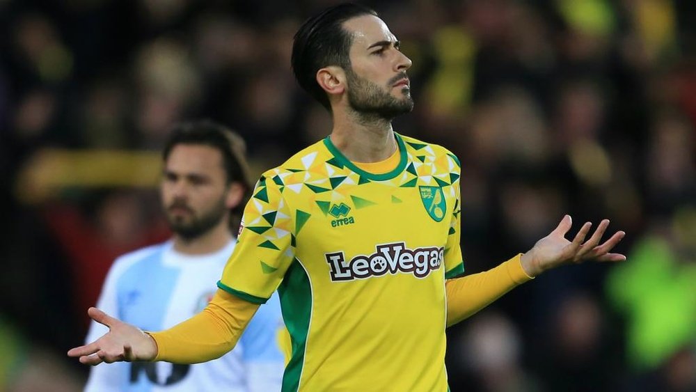Vrancic scored one of Norwich's goals as his team clinched promotion. GOAL