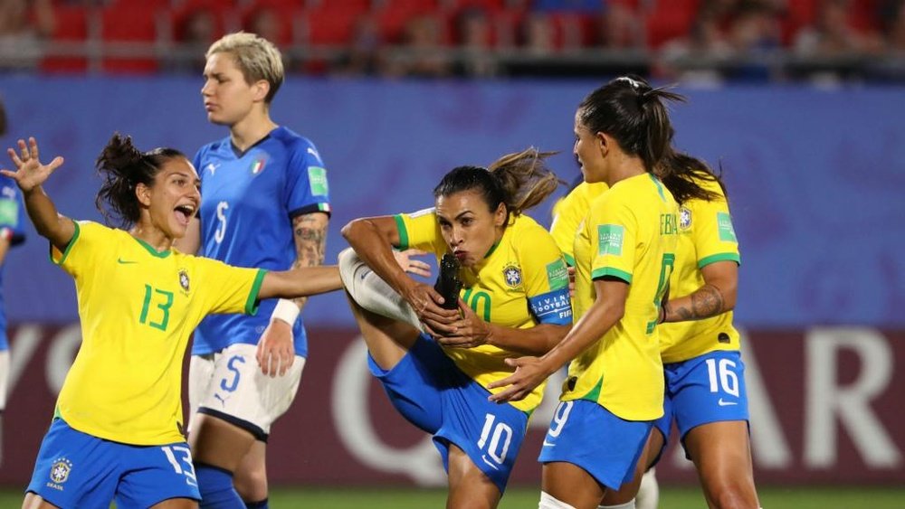 Marta scored her 17th goal in World Cups against Italy. GOAL