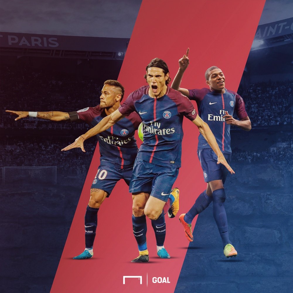 Neymar, Cavani et Mbappé : l'attaque de feu du PSG. Goal