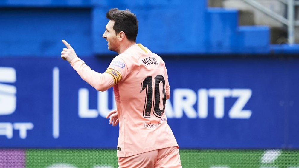 Messi scored a brace against Eibar on Sunday. GOAL