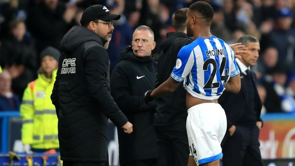 Steve Mounié was controversially sent off. GOAL