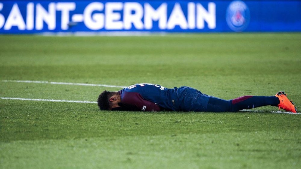 Neymar was stretchered off in tears during the game. GOAL