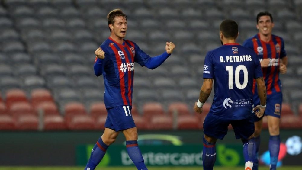 Nick Fitzgerald scored in Newcastle Jets' victory in the A-League. GOAL