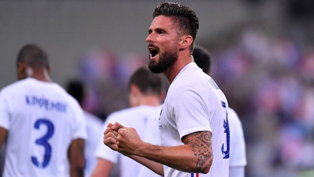 Giroud got his 100th cap under France boss Didier Deschamps. GOAL