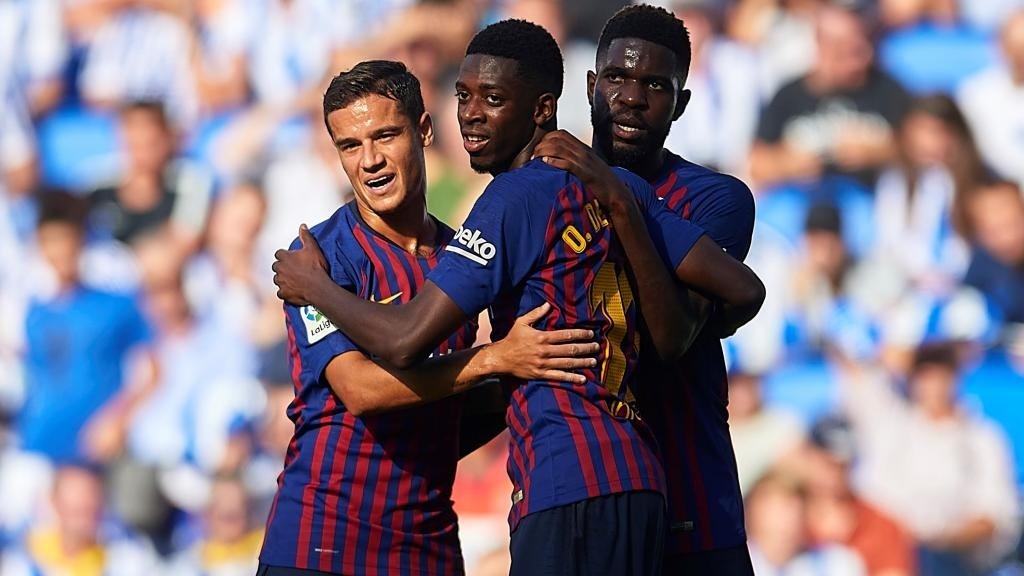 Le Barça en 4-4-2 avec Dembélé sacrifié sur le banc contre Tottenham. Goal