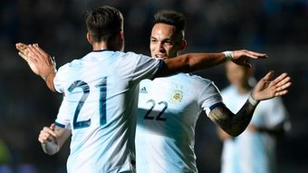 Lautaro hopes free agent Dybala goes where he is happy. AFP