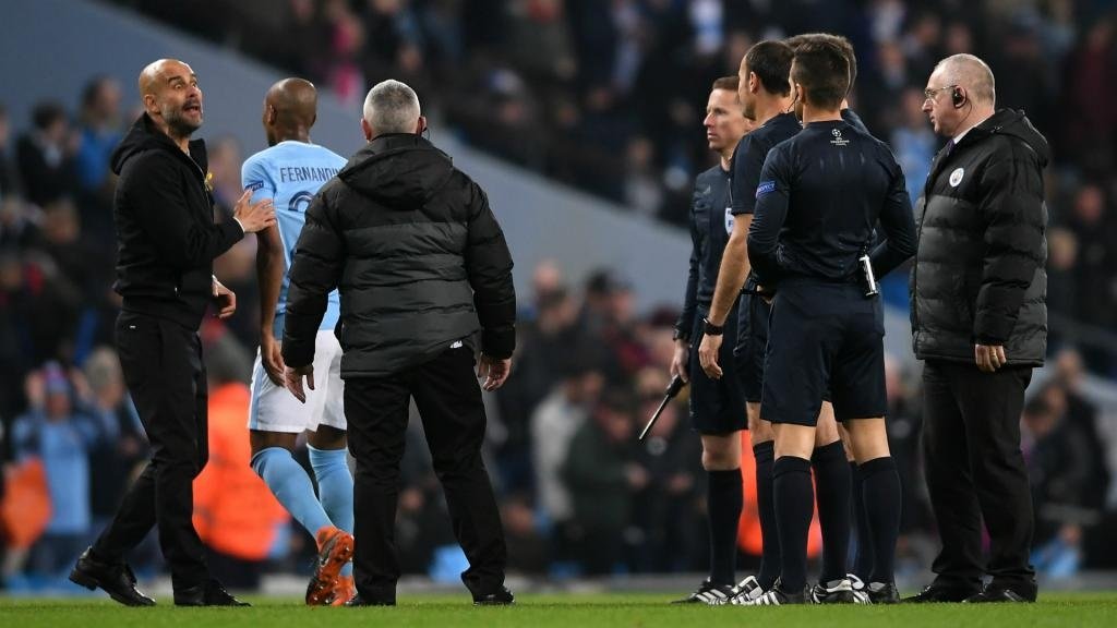 Guardiola was sent off at half time. GOAL