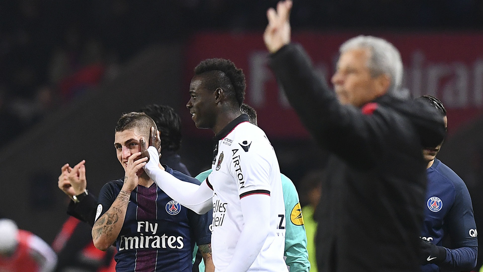 Balotelli (C) against PSG. Goal