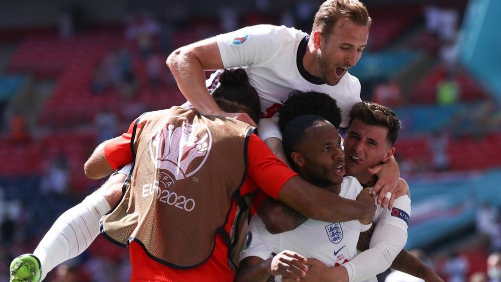 Raheem Sterling's goal gave England the perfect start. GOAL