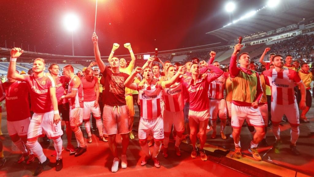 Red Star's open-top bus set on fire during title celebrations