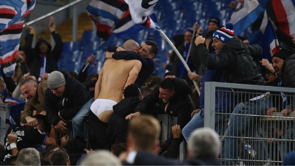 Saponara went wild after a late Sampdoria goal claimed a share of the spoils this weekend. GOAL
