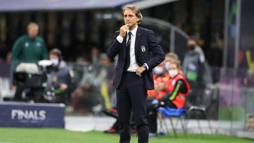 Mancini satisfied with Italy's display despite Spain ending record run. AFP
