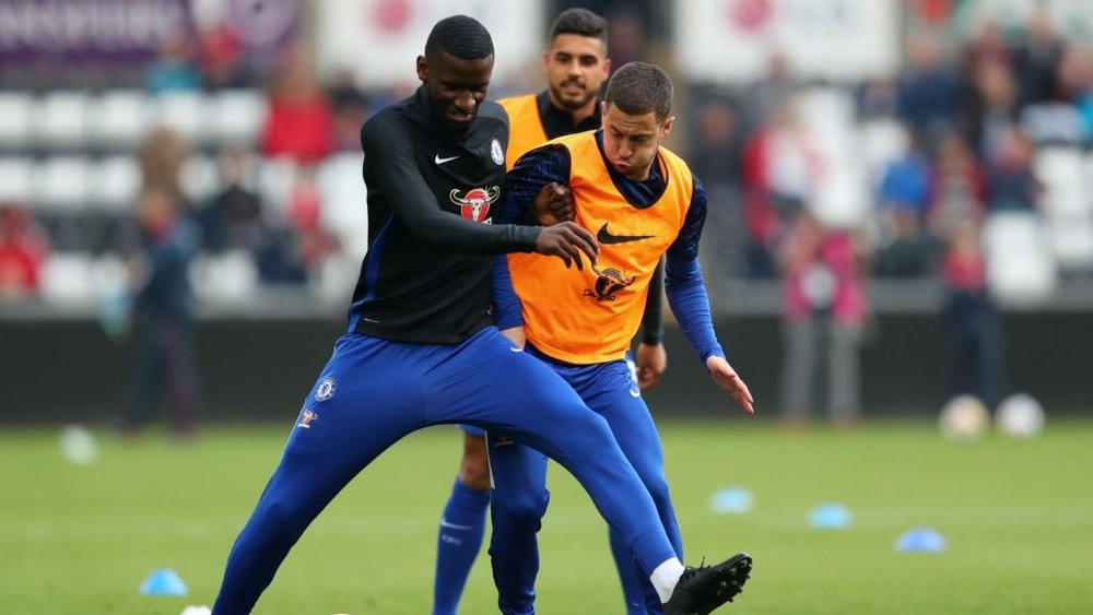 Rudiger praises teammate Eden Hazard. GOAL