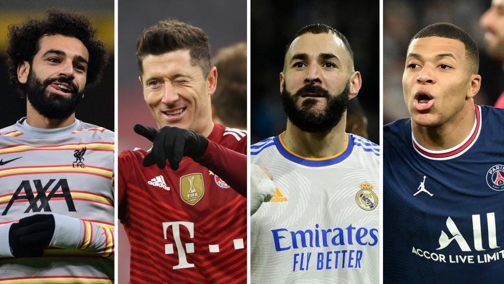 Salah, Lewandowski, Benzema, Mbappé. AFP